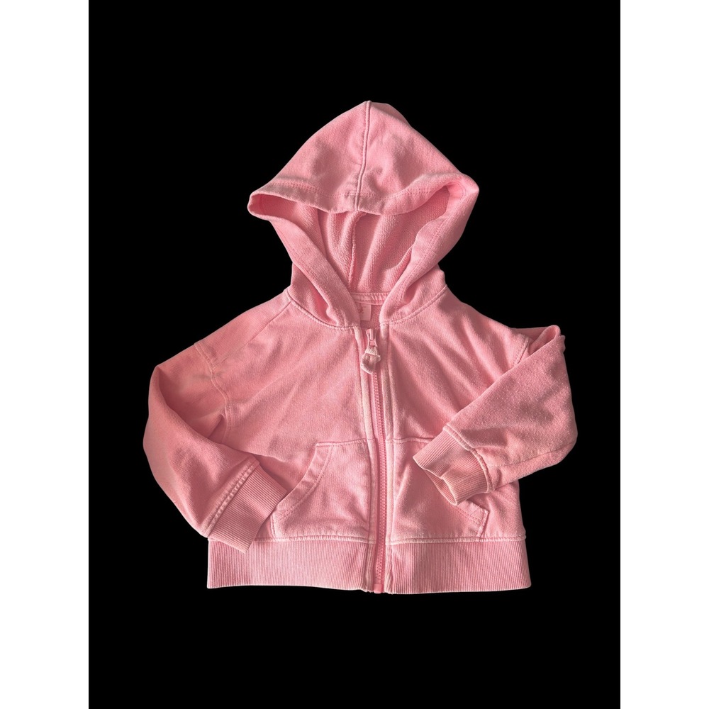 Cat & Jack Girls 18M Pink Full Zip Hoodie Sweatshirt Hooded Jacket